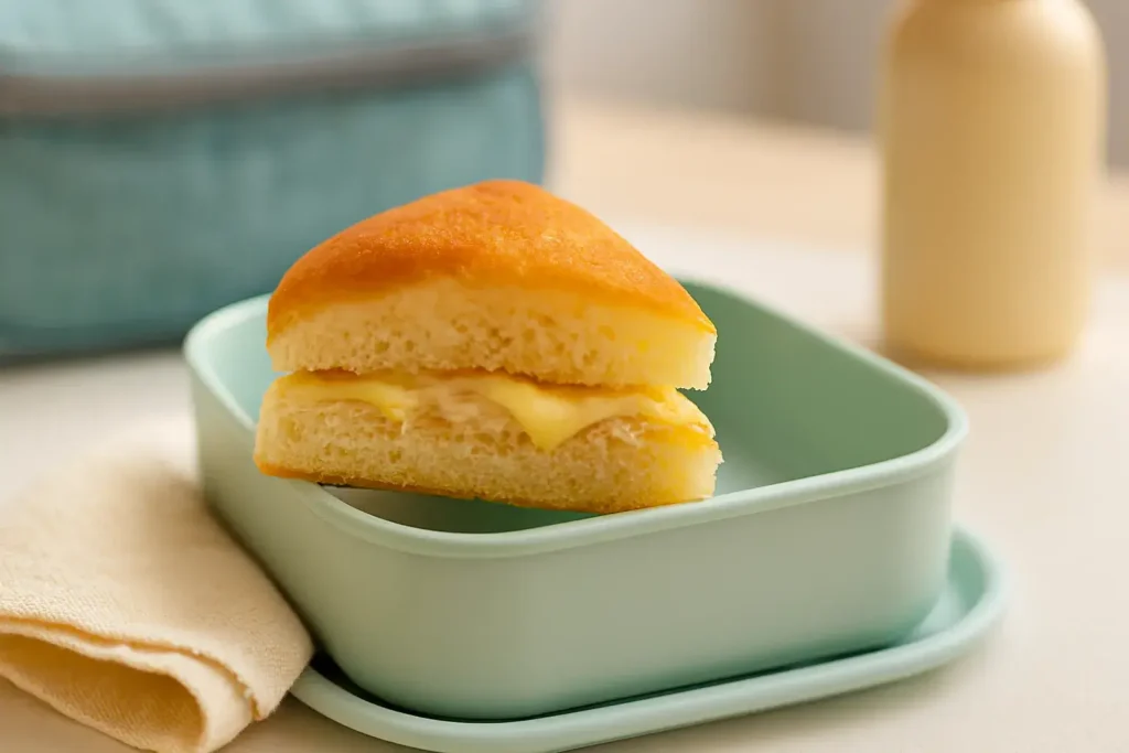 Mini sanduíche simples e macio Lanches para Escola