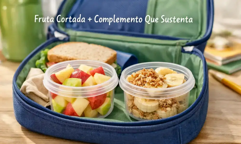 O que fazer de lanche para escola: Fruta Cortada + Complemento Que Sustenta