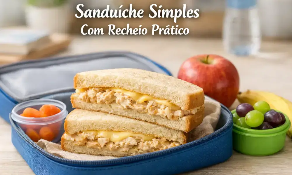O que fazer de lanche para escola: Sanduíche Simples Com Recheio Prático